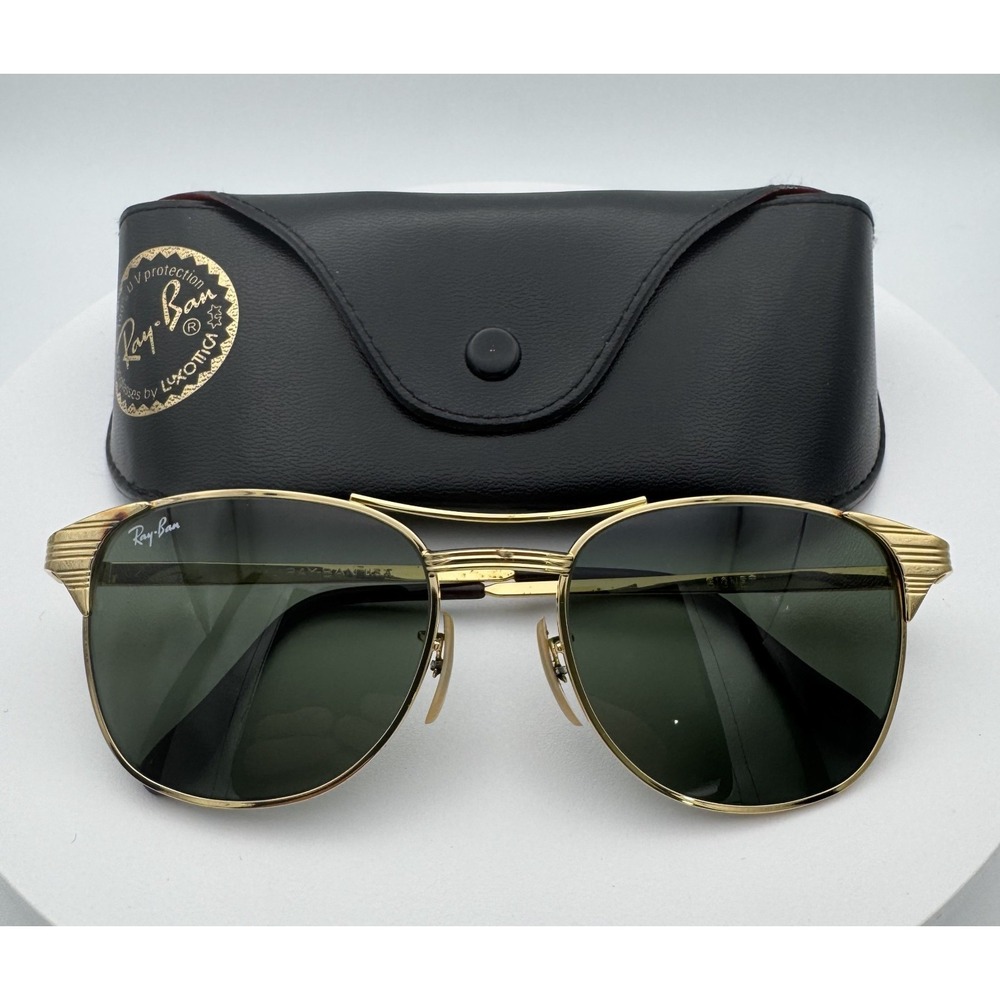 Ray Ban Bausch Lomb Signet Sunglasses W0386 Gold Frame Green Lenses USA RARE